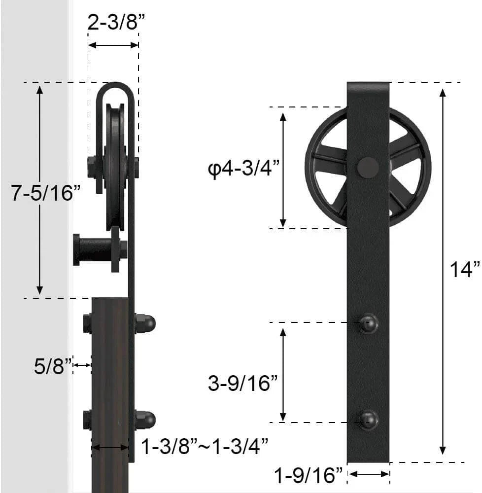 Barn Door Hardware 3.66m Double Door