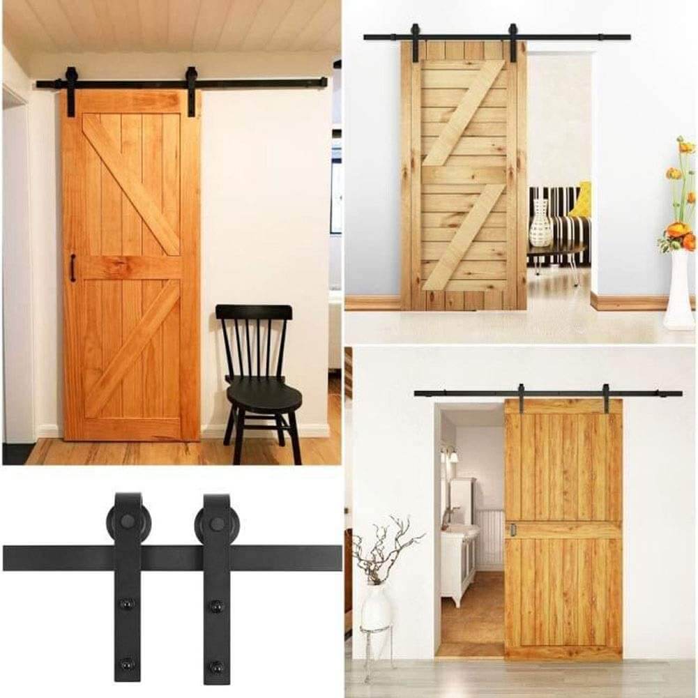 frosted black barn door hardware