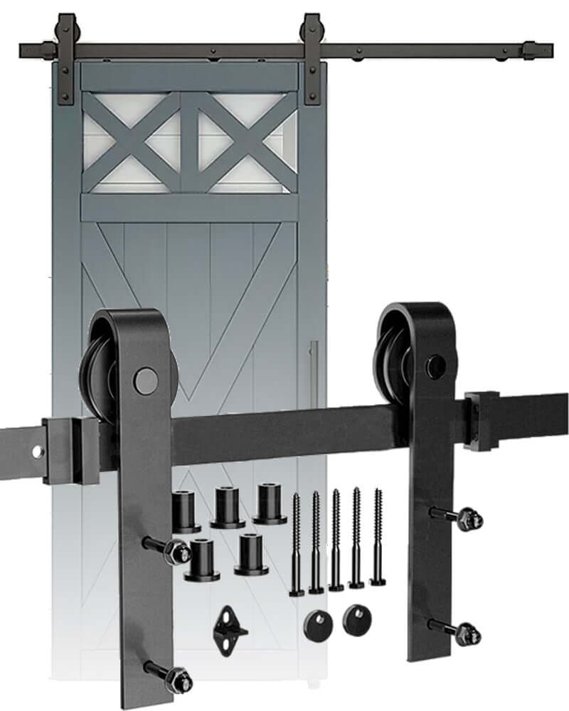 black steel sliding barn door kit