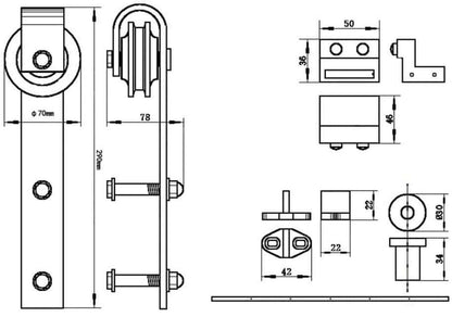 Barn Door Hardware 2M - The Shopsite