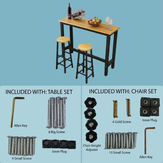 Bar table with two stools