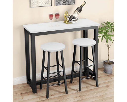 Bar Table and Bar Stools 3 Piece Dining Set Counter Height Table with 2 Stools