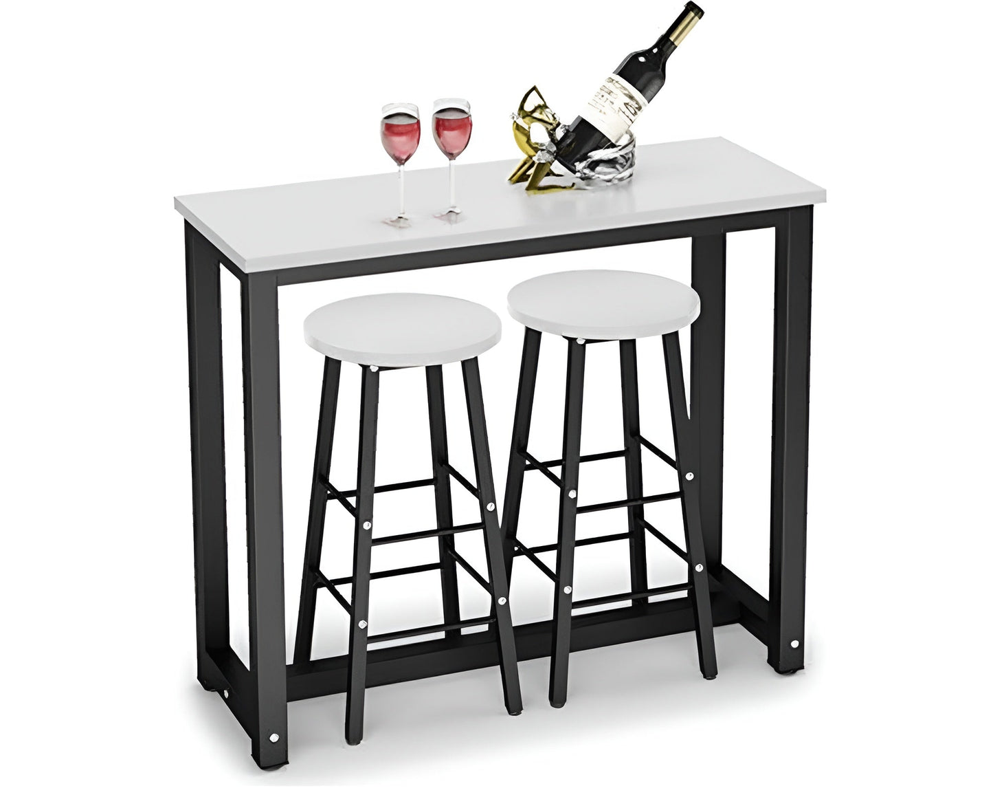 Bar Table and Bar Stools 3 Piece Dining Set Counter Height Table with 2 Stools