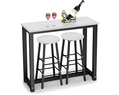 Bar Table and Bar Stools 3 Piece Dining Set Counter Height Table with 2 Stools