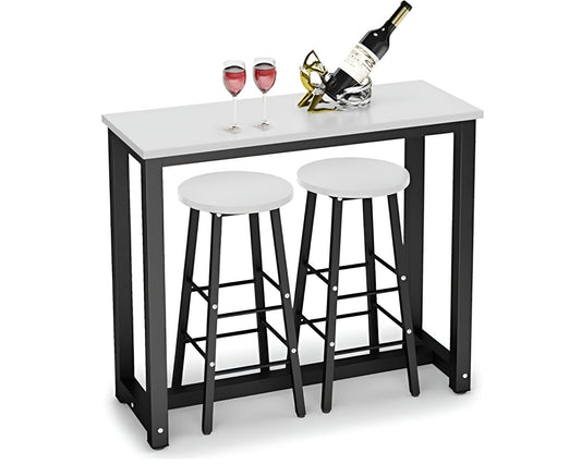 Bar Table and Bar Stools 3 Piece Dining Set Counter Height Table with 2 Stools