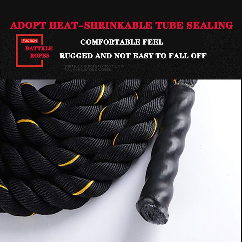 Black and yellow battle rope