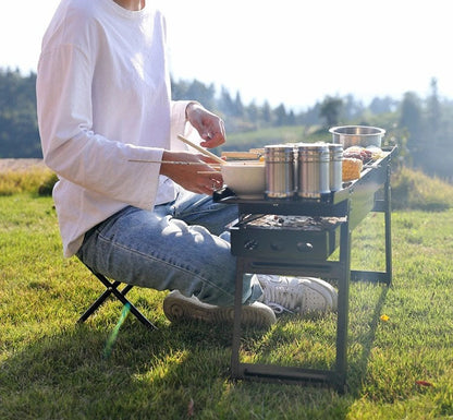 Folding Barbecue BBQ Charcoal Grill Black For Camping, Picnic, Outdoor, Travel