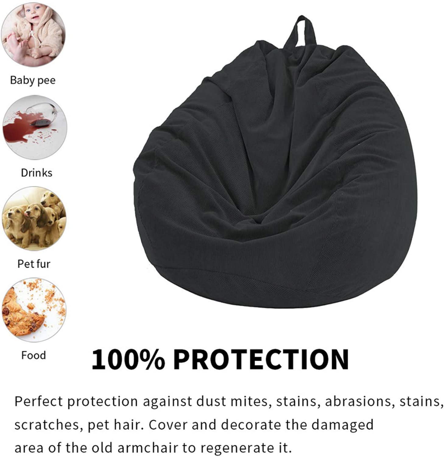 black bean bag cover
