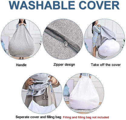 Black corduroy beanbag cover