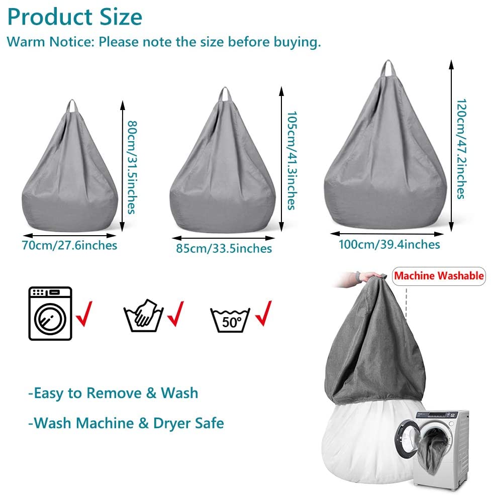 Corduroy fabric bean bag covers
