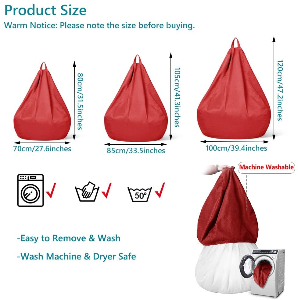 Bean bag cover with zipper