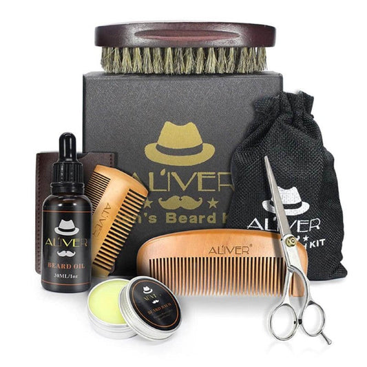 Beard Grooming Kit Oil Balm Brush
