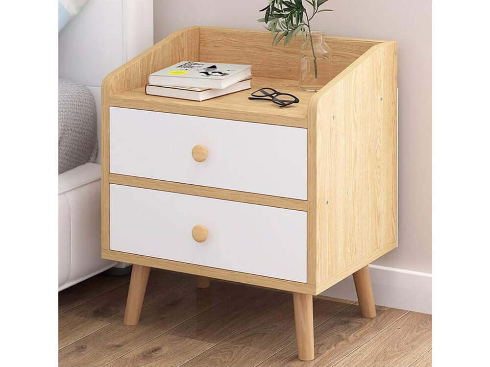 Bedside Table 2 Drawer - The Shopsite