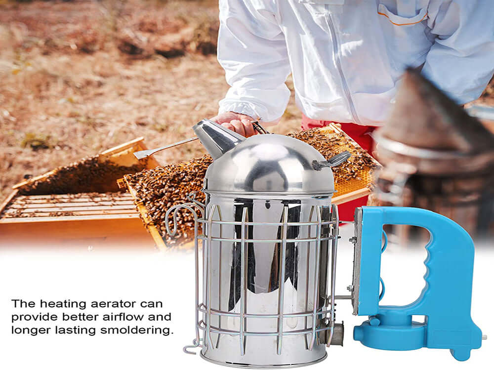 Beehive smoker with heat cover