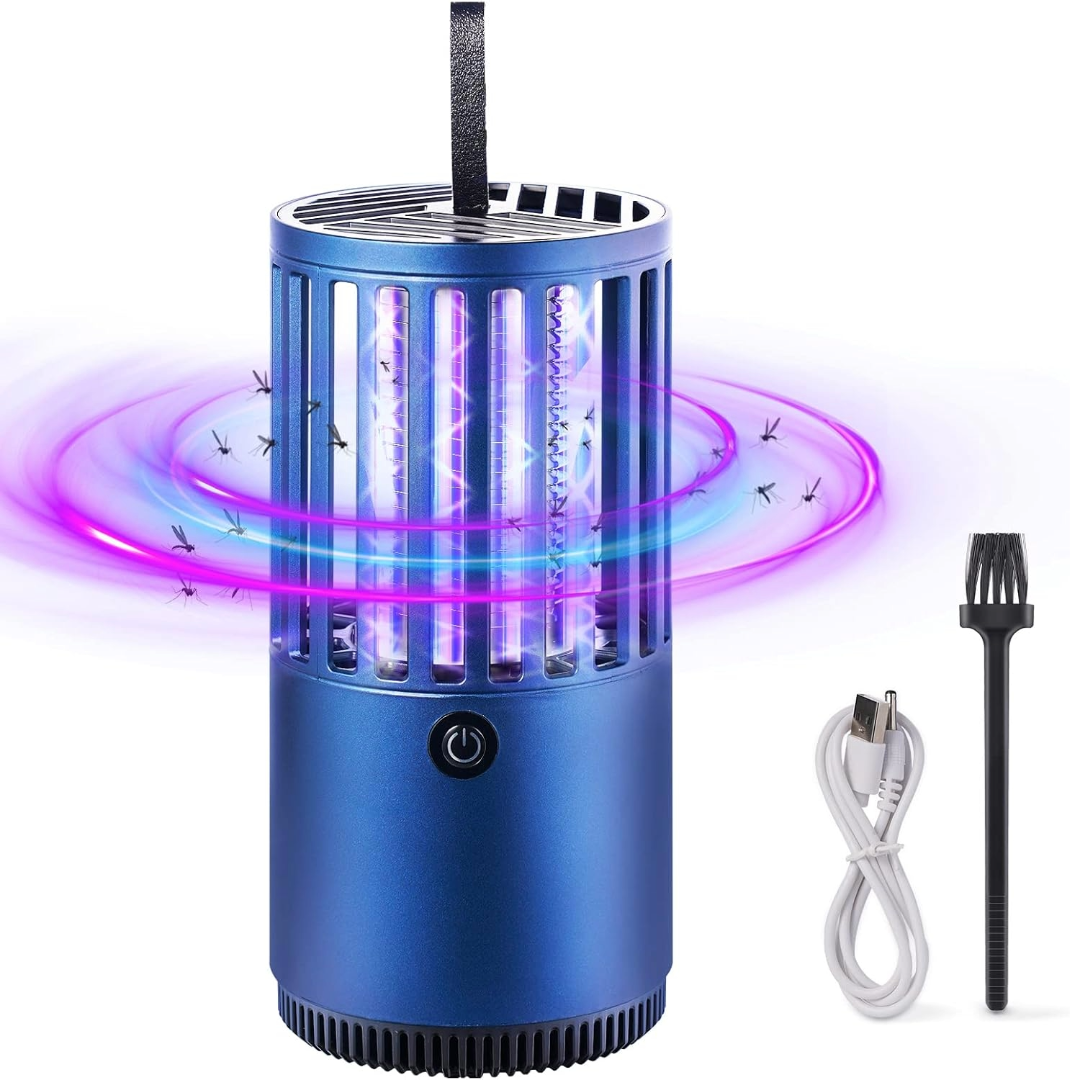 Portable Electric Mosquito Lamp USB Mosquito Zapper Killer (Blue)