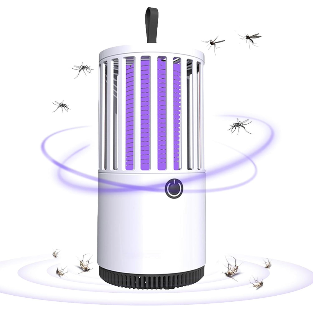 Portable Electric Mosquito Lamp USB Mosquito Zapper Killer (White)
