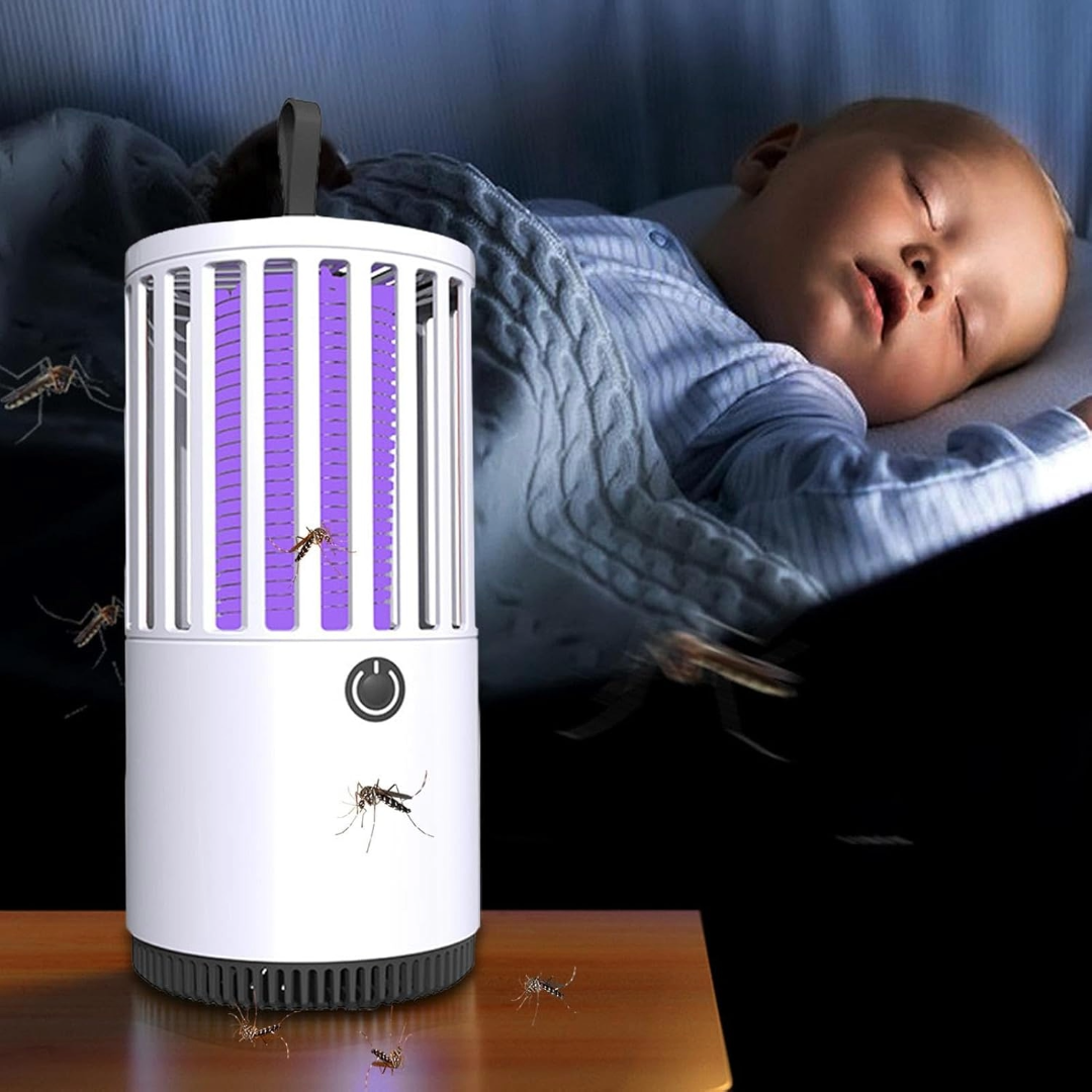 Portable Electric Mosquito Lamp USB Mosquito Zapper Killer (White)