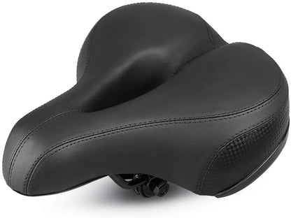 Bike seat with reflective sticker