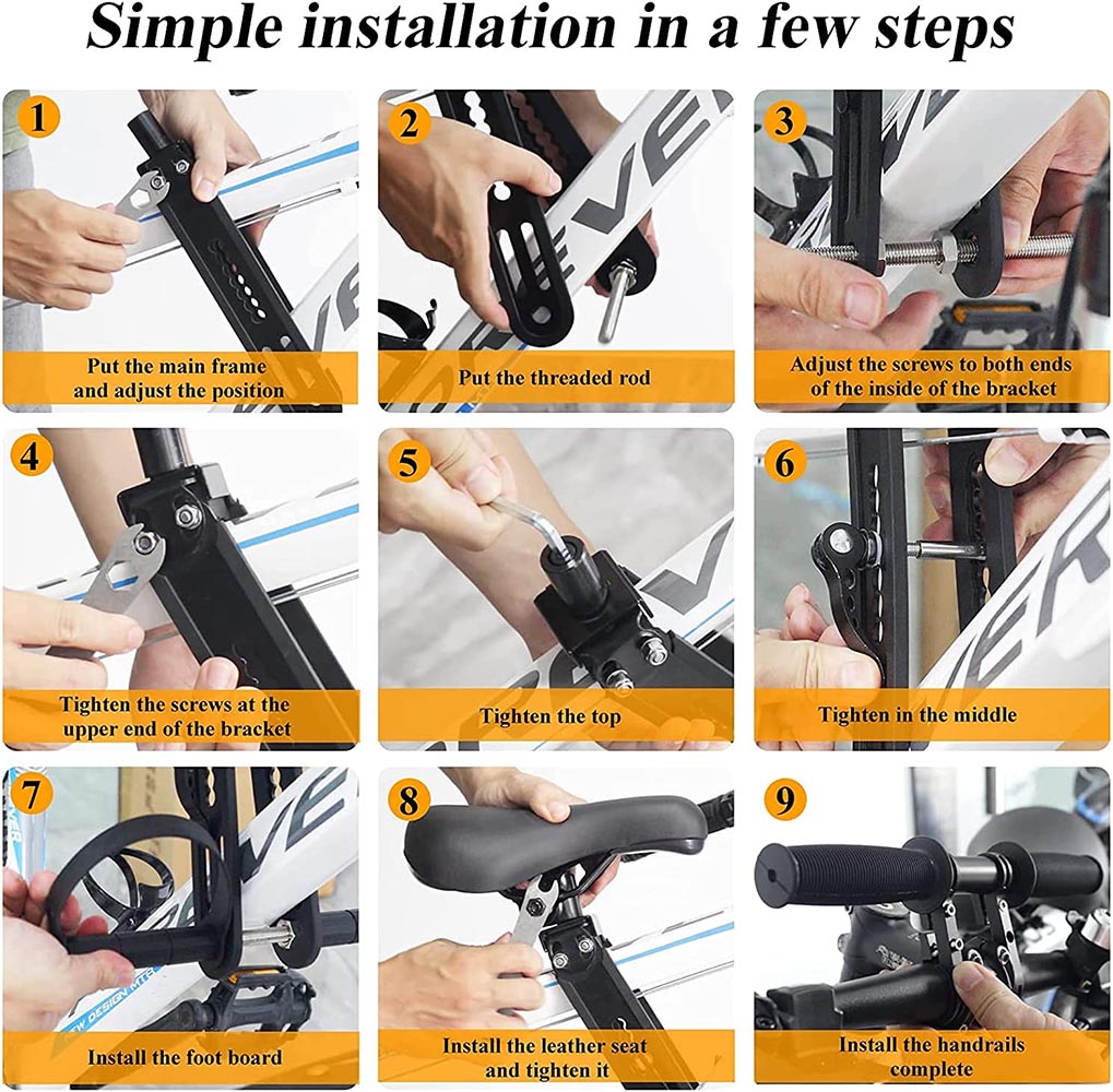 Kids Bike Seat and Handlebar Pack (2-5 years) Mounted Bicycle Saddle Seat child’s  Seat child Bike Seat