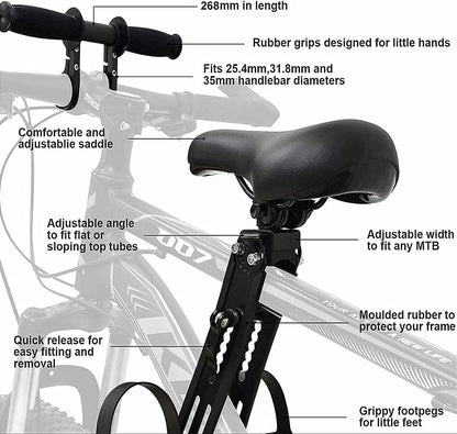 Kids Bike Seat and Handlebar Pack (2-5 years) Mounted Bicycle Saddle Seat child’s  Seat child Bike Seat
