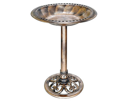 Outdoor Traditional Resin Garden Bird Bath-Copper