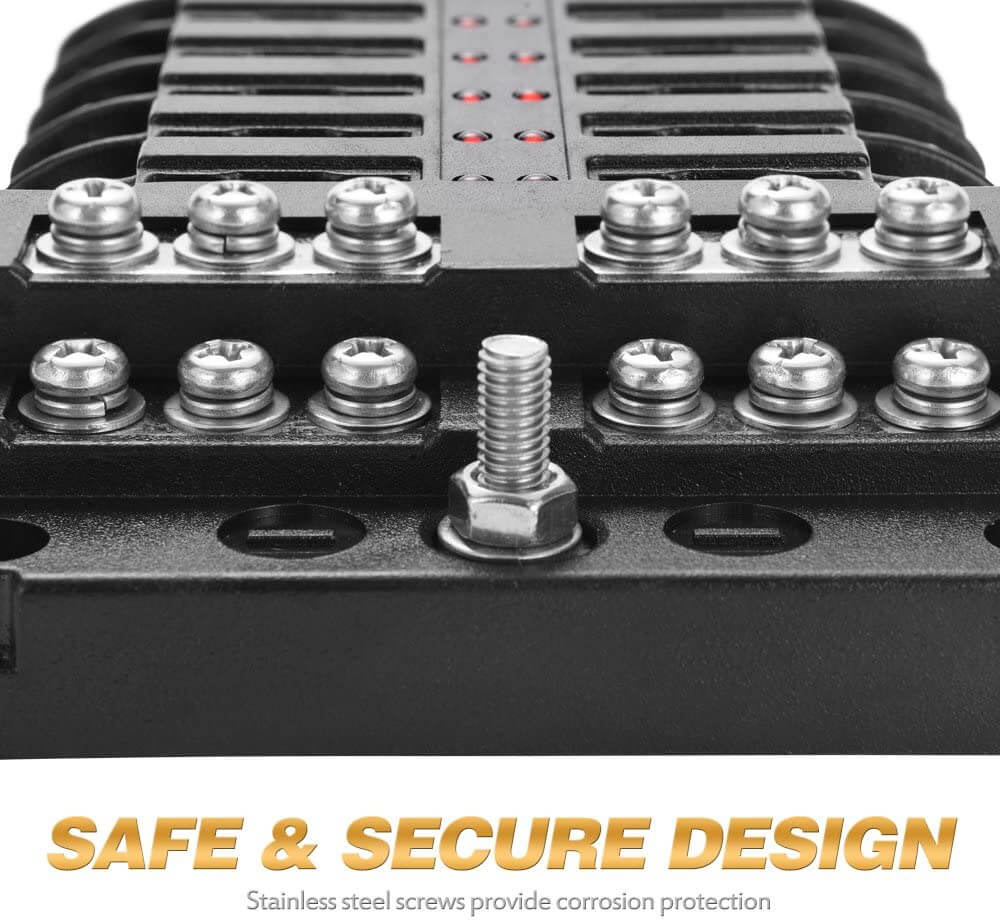 12 Circuit Negative Bus Blade Fuse Block