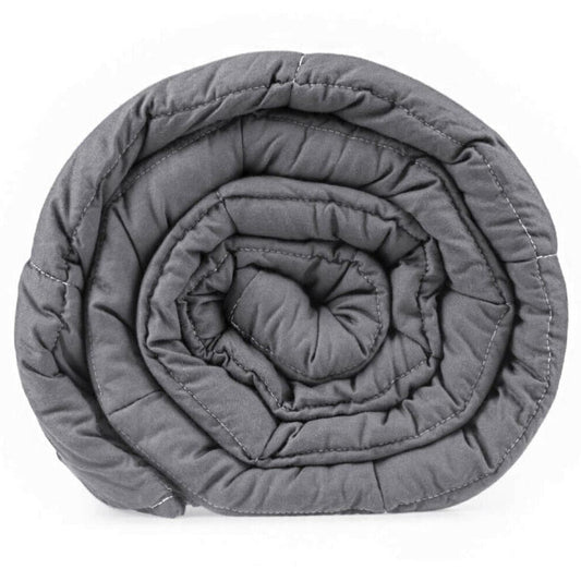 Dark grey weighted blanket folded