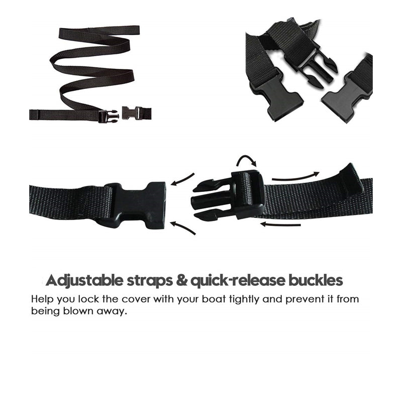 Boat Cover Heavy Duty – 210D Silver Trailerable Boat Cover for 16–18ft V-Hull