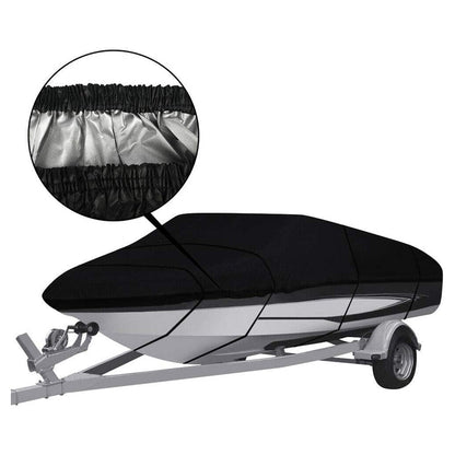 Boat Cover Heavy Duty – 210D Black Trailerable Boat Cover for 17–19ft V-Hull