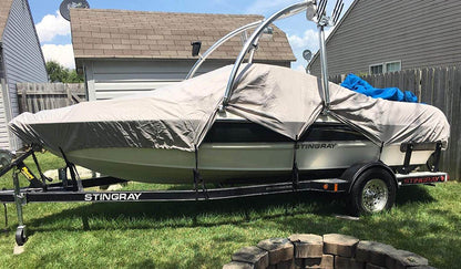 Boat Cover Heavy Duty – 600D Silver Trailerable Boat Cover for 20–22ft V-Hull