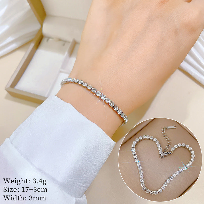 Silver Crystal Tennis Bracelet