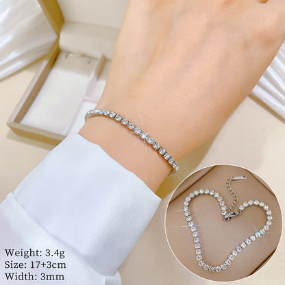 Silver Crystal Tennis Bracelet