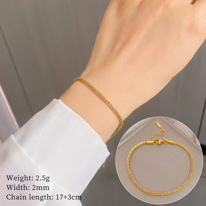 Gold Crystal Chain Bracelet
