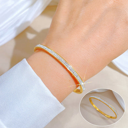 Gold Crystal Tennis Bangle Bracelet