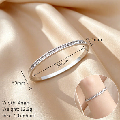 Silver Crystal Tennis Bangle Bracelet