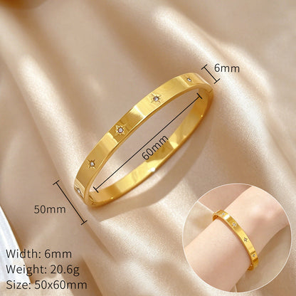 Celestial Star Gold Crystal Bangle Bracelet