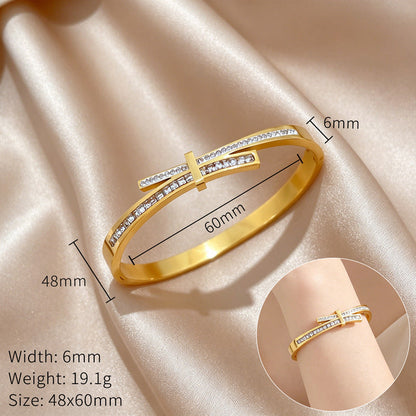 Crosslight Gold Crystal Bangle Bracelet