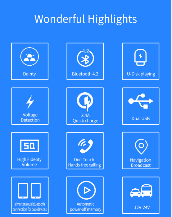 Car Bluetooth Receiver Wireless Radio Adapter Hands-Free Car Kit - The Shopsite