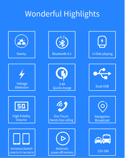 Car Bluetooth Receiver Wireless Radio Adapter Hands-Free Car Kit - The Shopsite