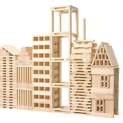 Wooden building blocks set