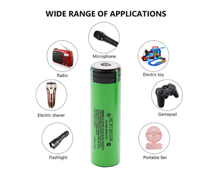 18650 Battery Rechargeable NCR18650B 12PCS