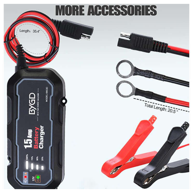 Car Battery Charger 12V 1500mA Smart Battery Charger - The Shopsite