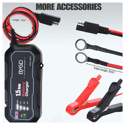 Car Battery Charger 12V 1500mA Smart Battery Charger - The Shopsite