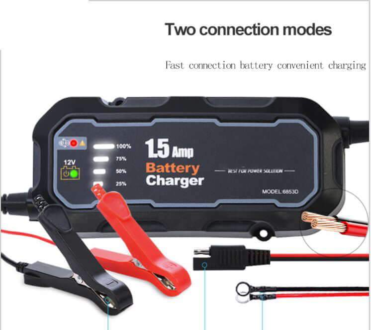 Car Battery Charger 12V 1500mA Smart Battery Charger - The Shopsite