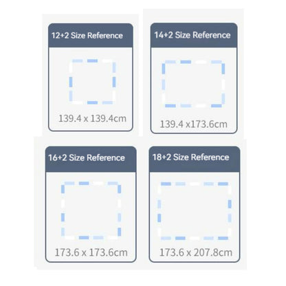 Baby Playpen 16+2 Panels (Little Bear & Bee)-Blue / White