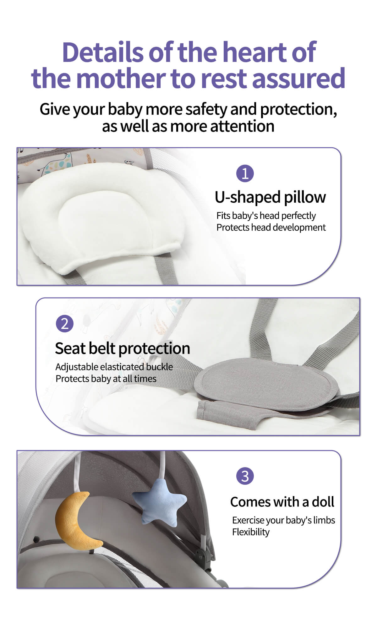 Built-in Footrest Electric Baby Swing NZ with Dinner Table – The Ultimate Comfort for Your Newborn