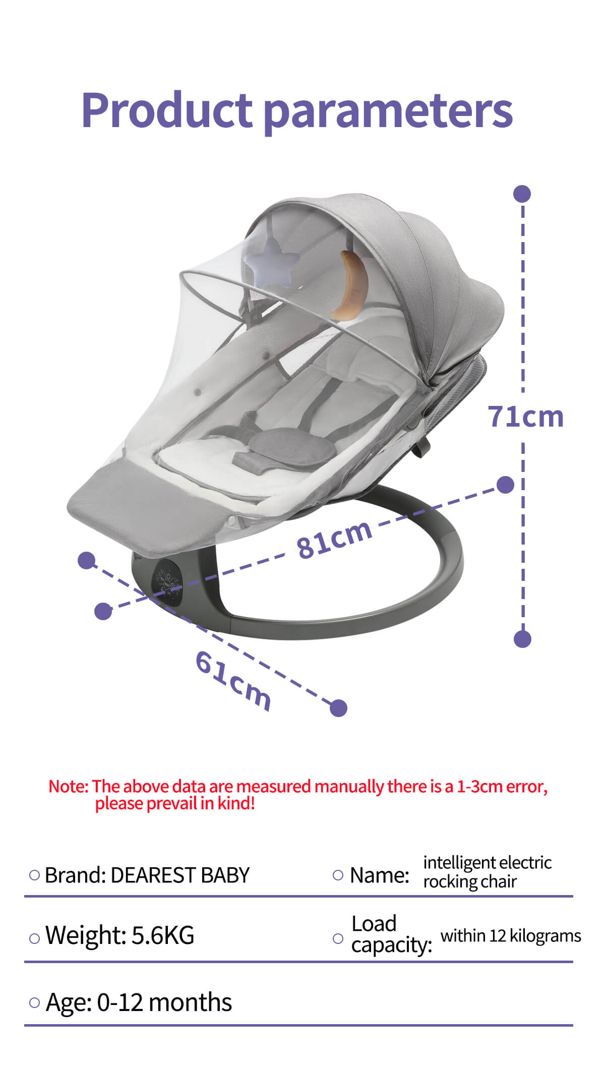 Built-in Footrest Electric Baby Swing NZ with Dinner Table – The Ultimate Comfort for Your Newborn