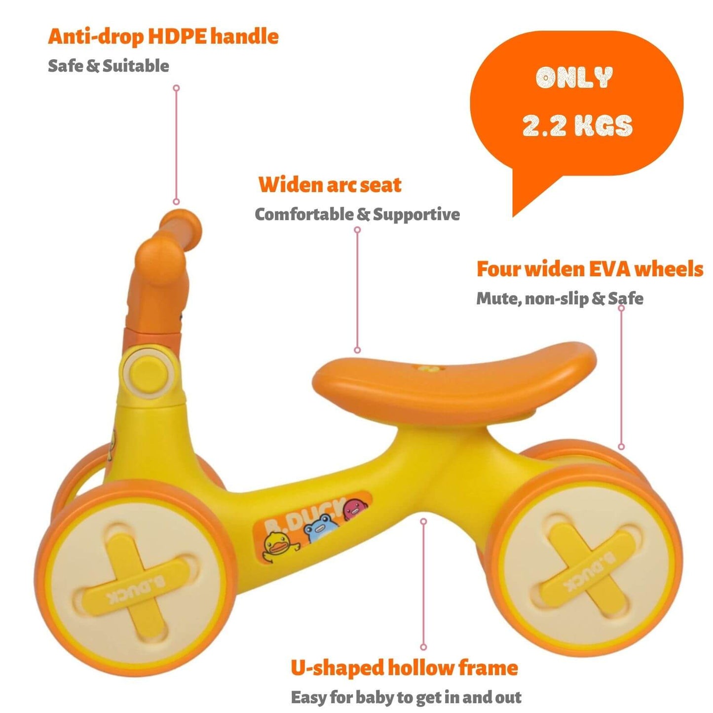 Kids Balance Bike 1006S Yellow