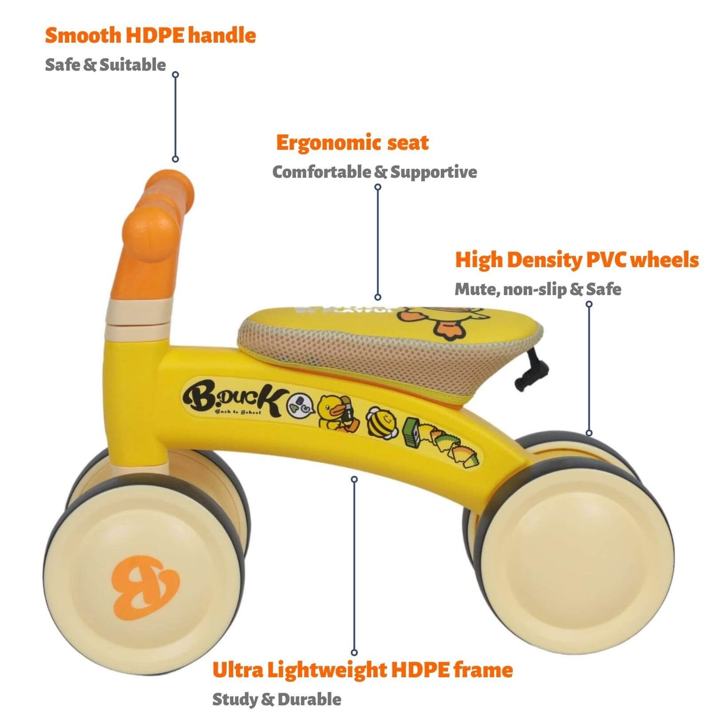 Kids Balance Bike 1011 Yellow