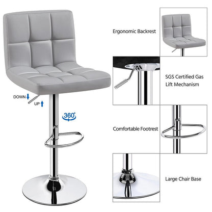 Height Adjustable Bar Stool PU Leather Bar Stools